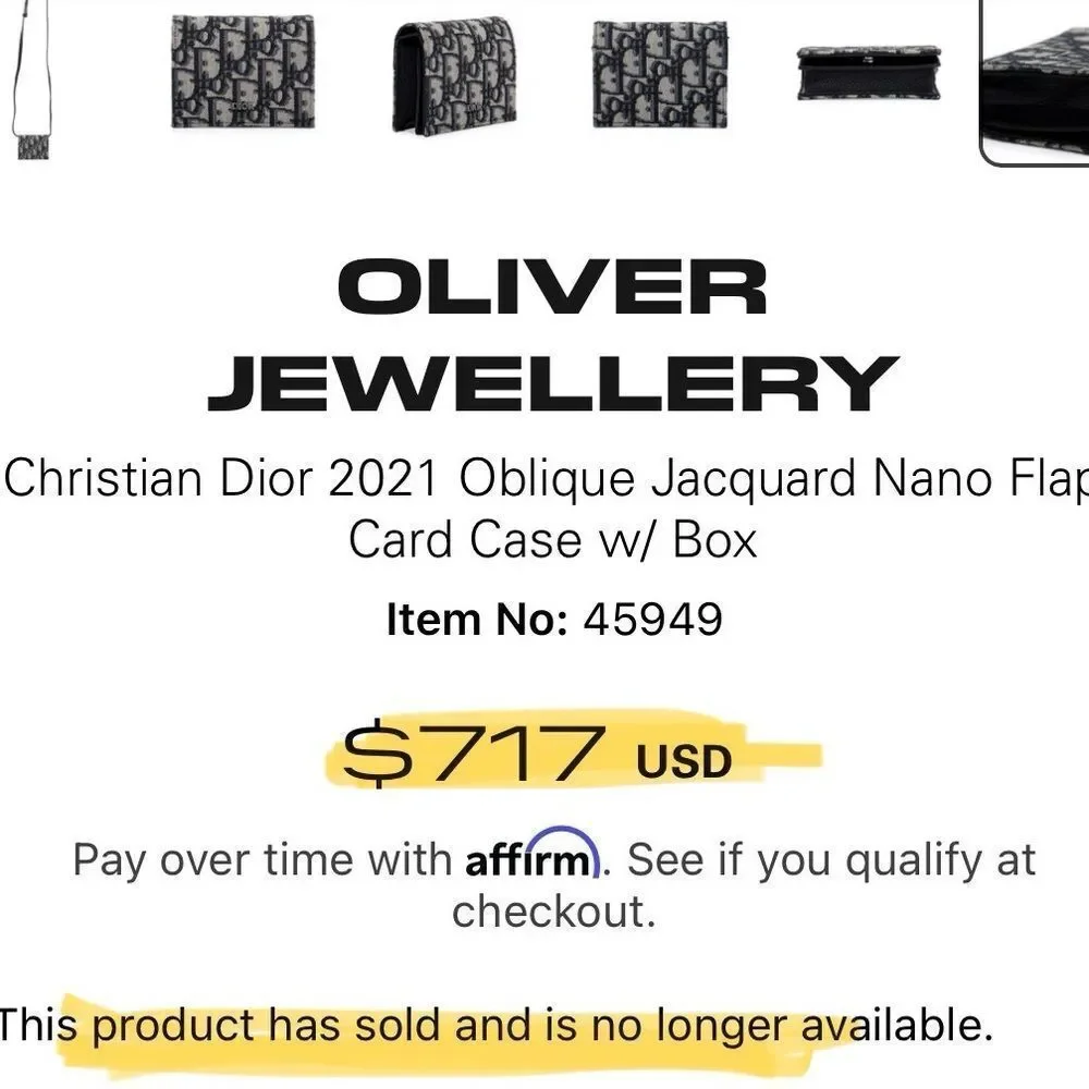 Dior Oblique Nano Wallet on Strap